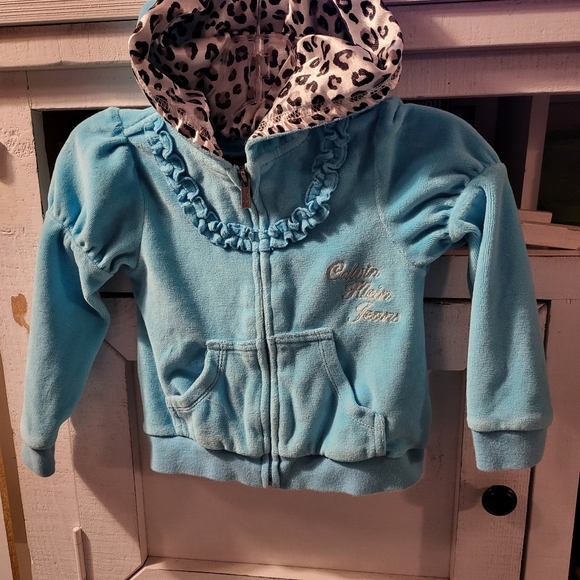 Duo: Calvin Klien Velour Hoodie/Jacket & Carters Longsleeve Onsie Both 24mth - Picture 6 of 6